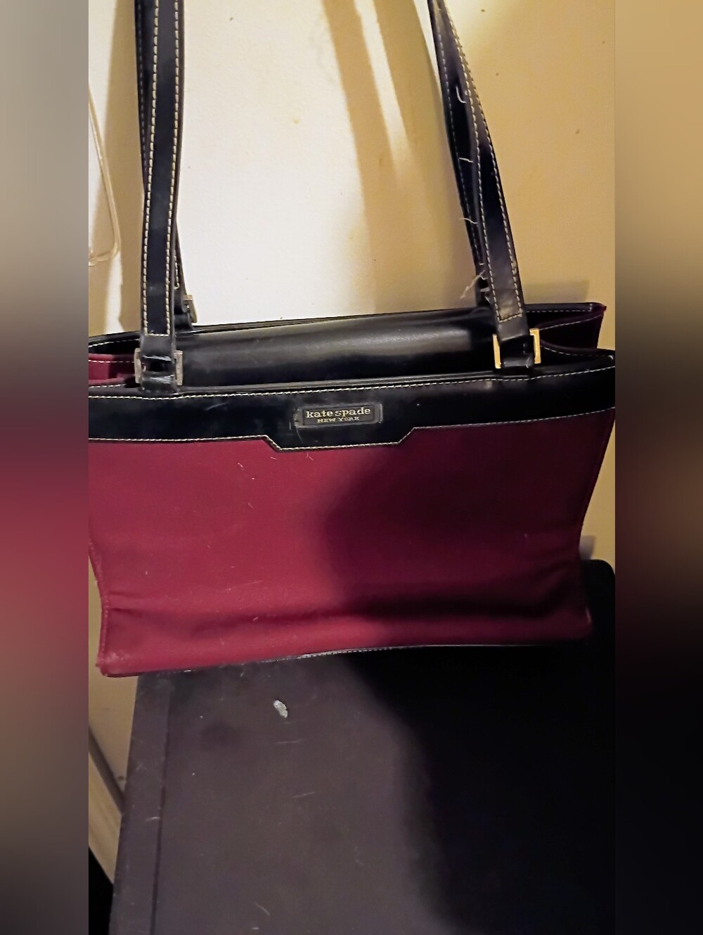 kate spade Burgundy and Black Shoulder Tote